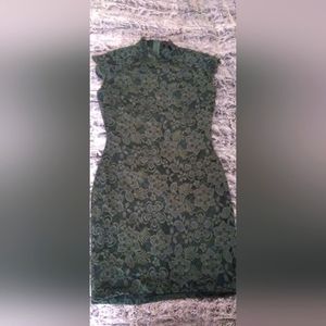 Lace floral green dress
